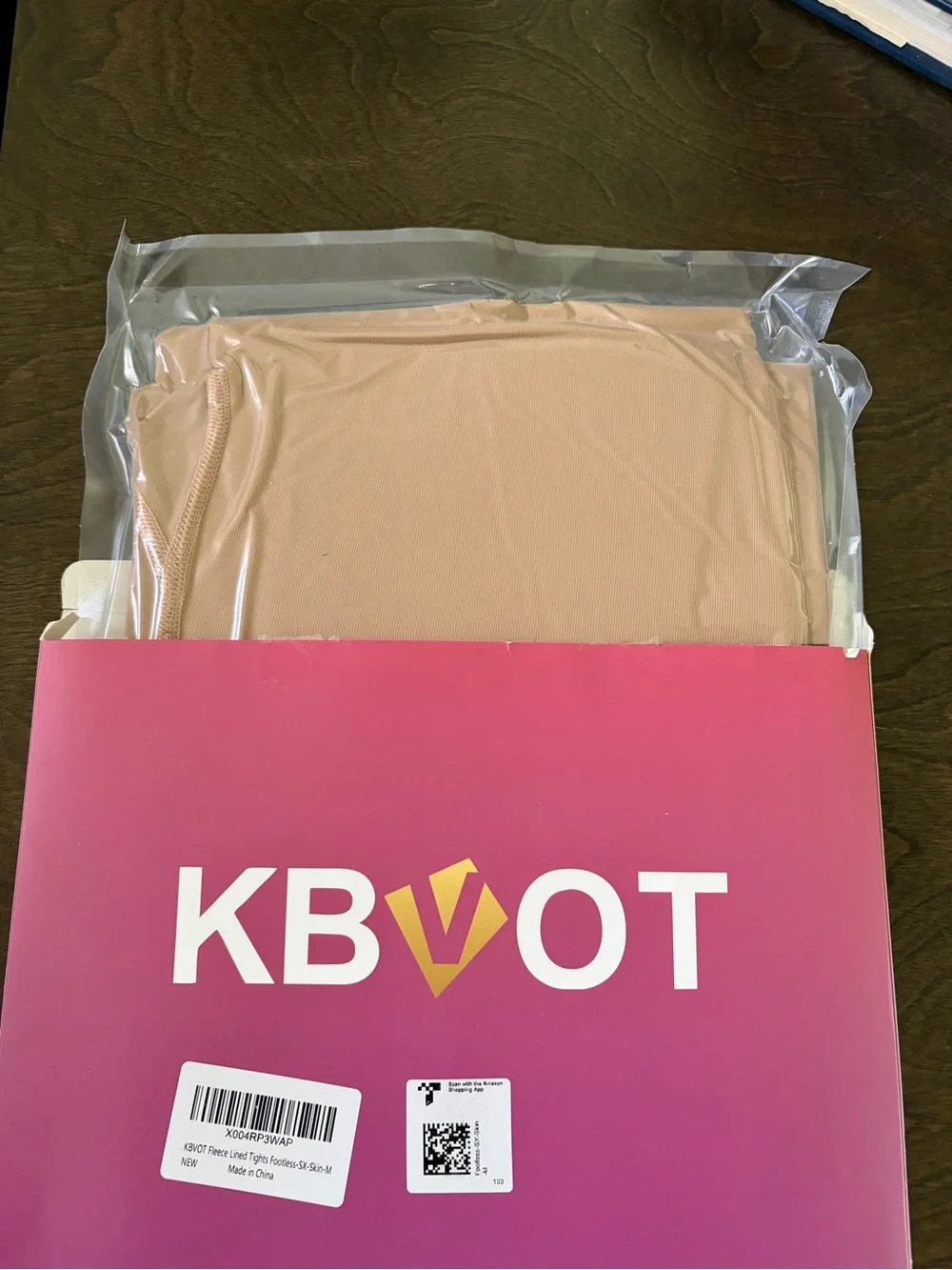 NWT KBVOT women’s fleece-lined thermal tights Footless-SX-Skin-M Model KB-TG2